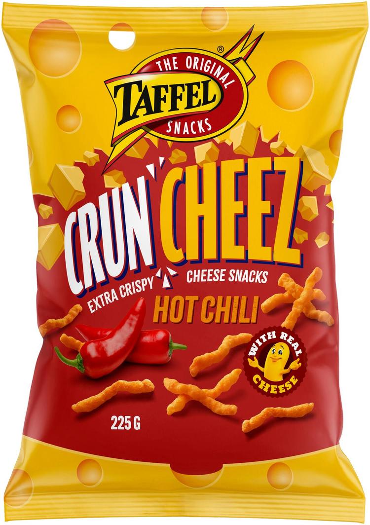 Taffel CrunCheez hot chili maustettu juustosnacks 225g