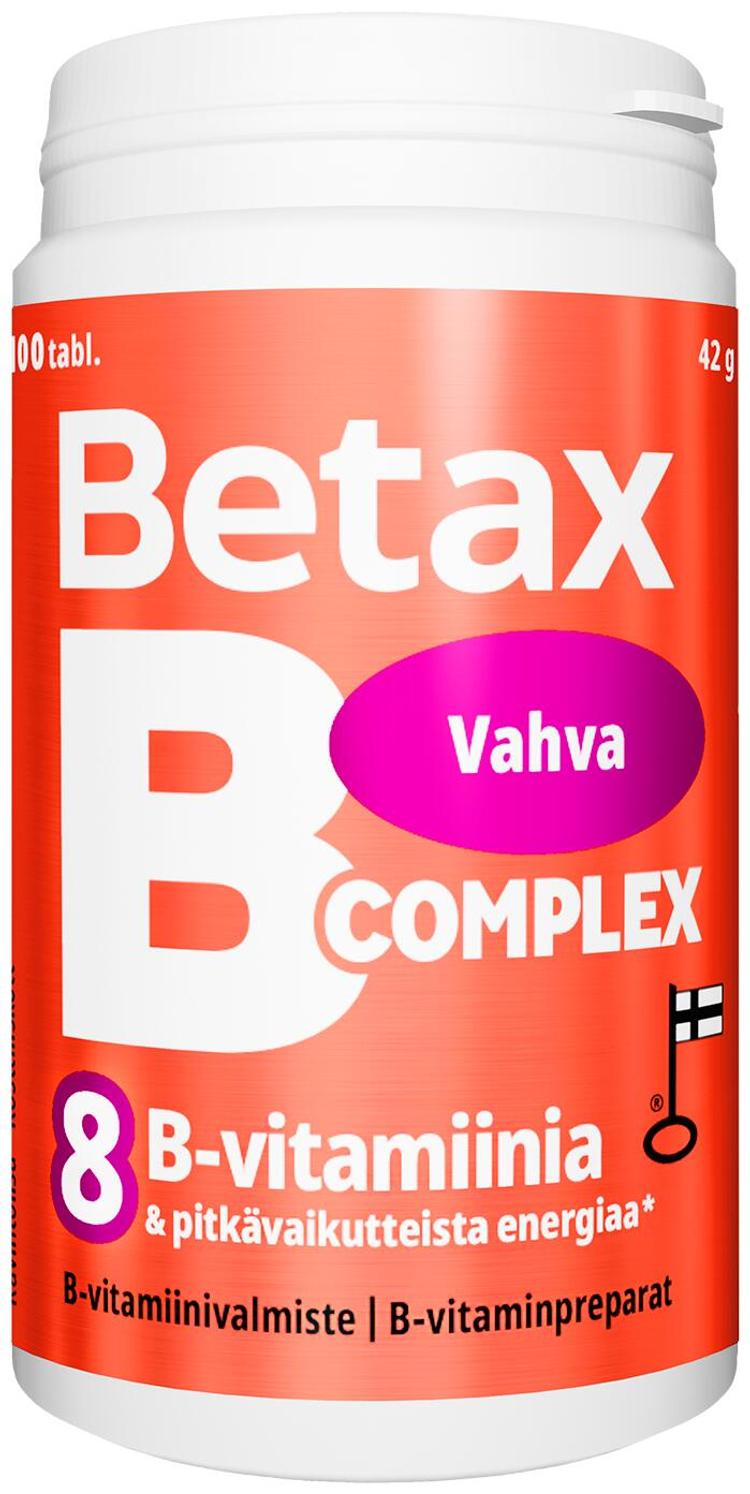 Betax B-Complex 100 tabl. pitkävaikutteinen vahva b-vitamiinivalmiste, Vitabalans