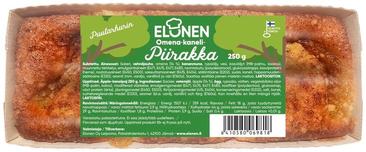 Elonen Omena-kanelipiirakka 250g