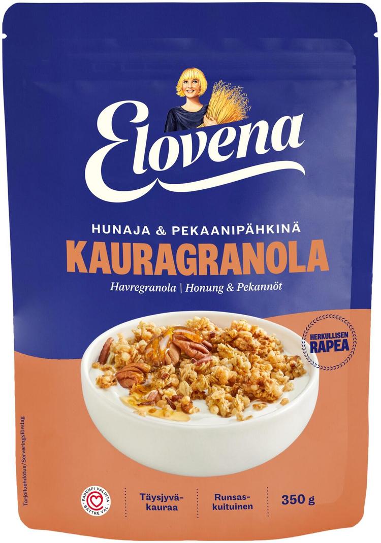 Elovena 350g hunaja&pekaanipähkinä kauragranola