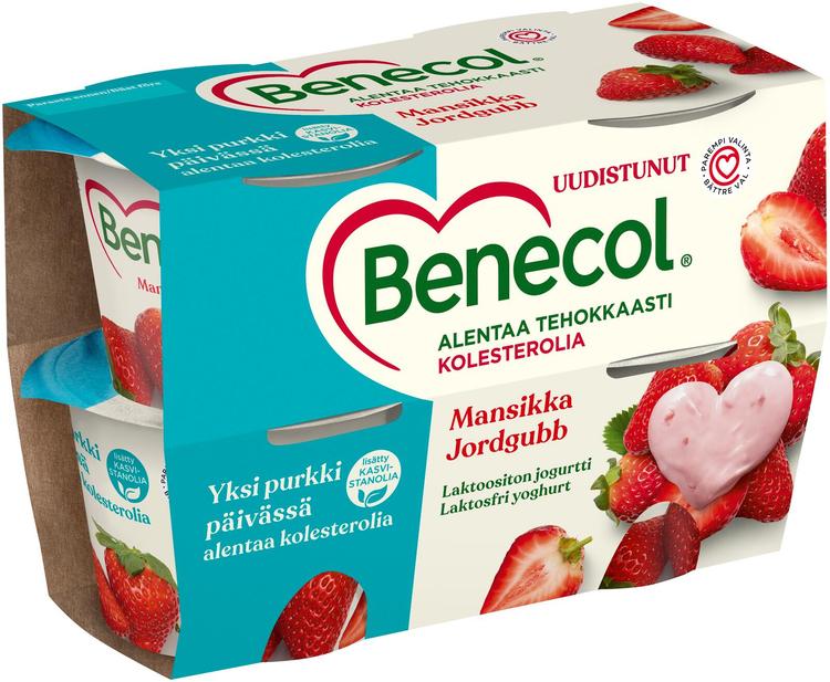 Benecol 4x115g mansikkajogurtti