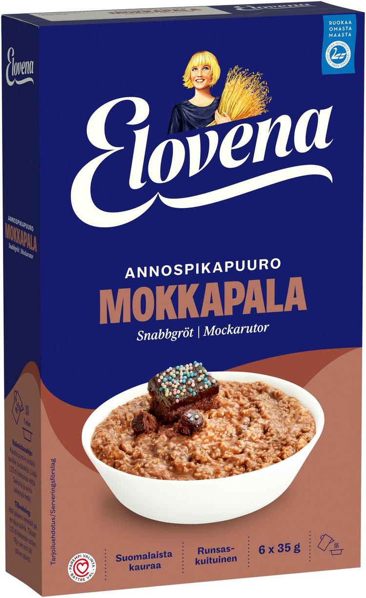 Elovena 210g mokkapalanmakuinen annospikapuuro