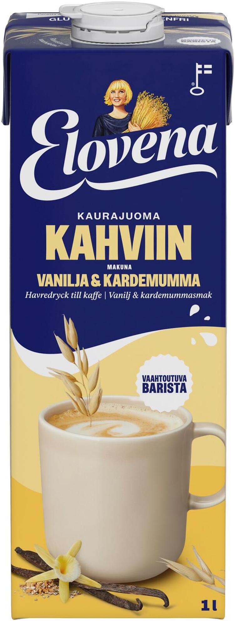 Elovena 1l vanilja&kardemumma kaurajuoma kahviin