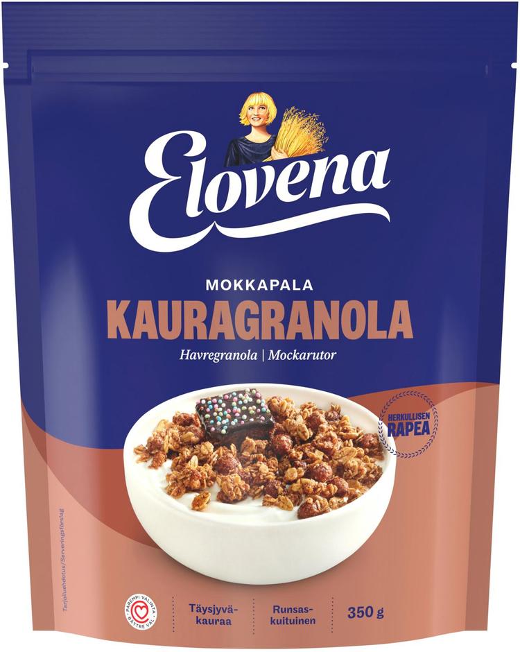 Elovena 350g mokkapalanmakuinen kauragranola