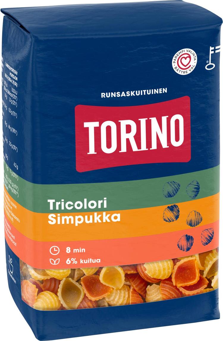 Torino 425g tricolori simpukkapasta