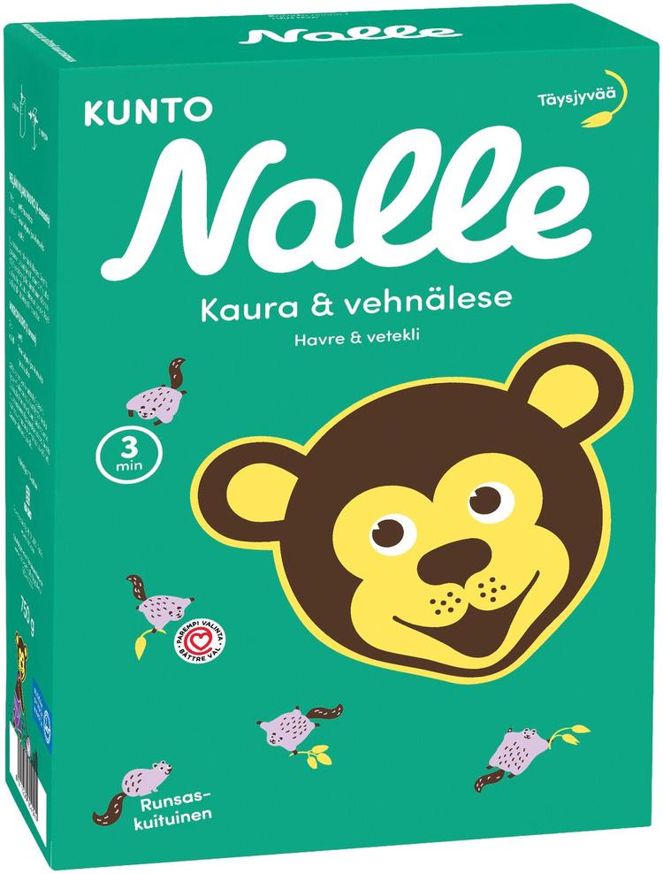 Nalle 750g kuntokaura täysjyväkaurahiutale ja vehnälese