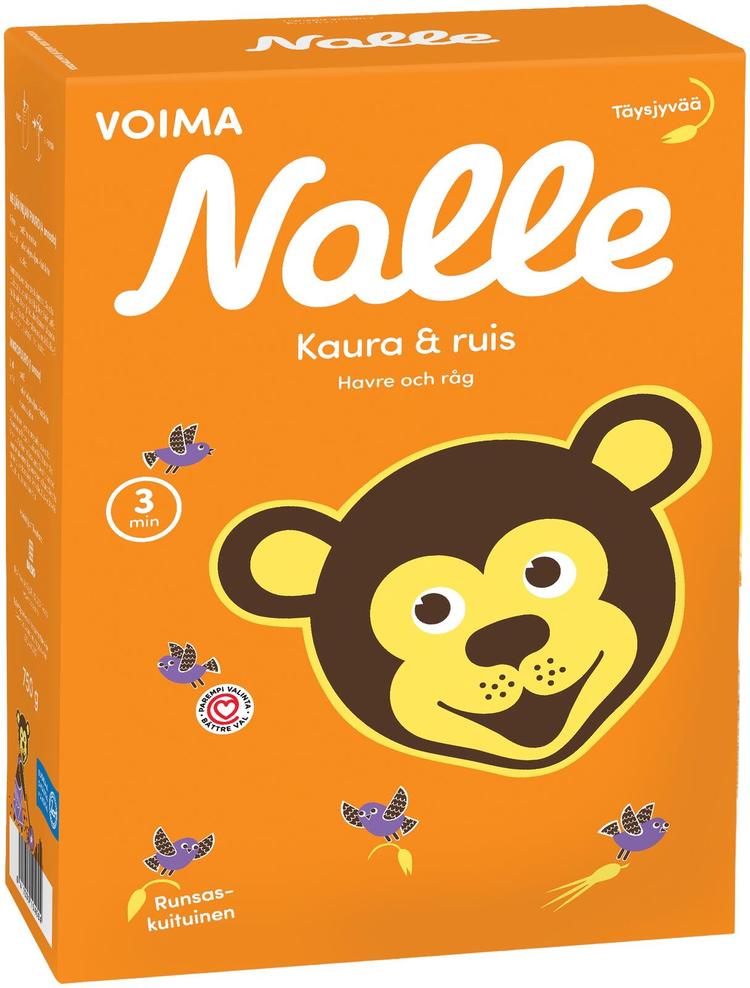 Nalle 750g kaura&ruis täysjyväkaurahiutale ja ruislese