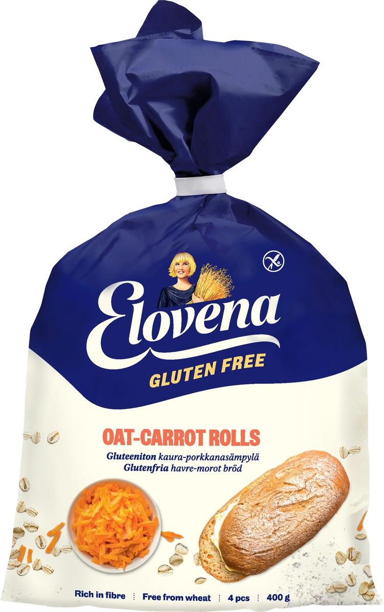 Elovena 400g gluteenittomat kaura-porkkanasämpylät, pakaste