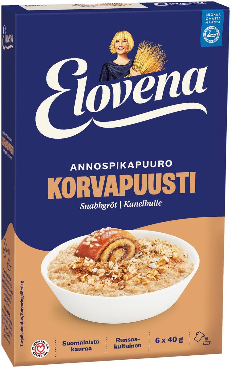 Elovena 240g korvapuustinmakuinen annospikapuuro