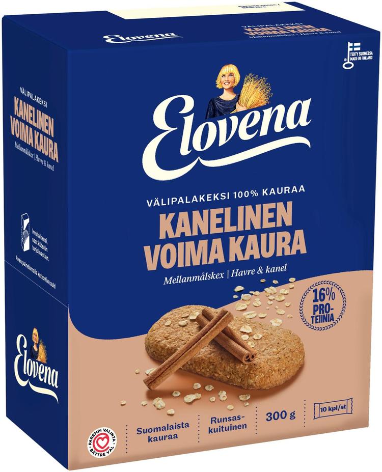 Elovena 10X30g voimakaura välipalakeksi 100% kauraa