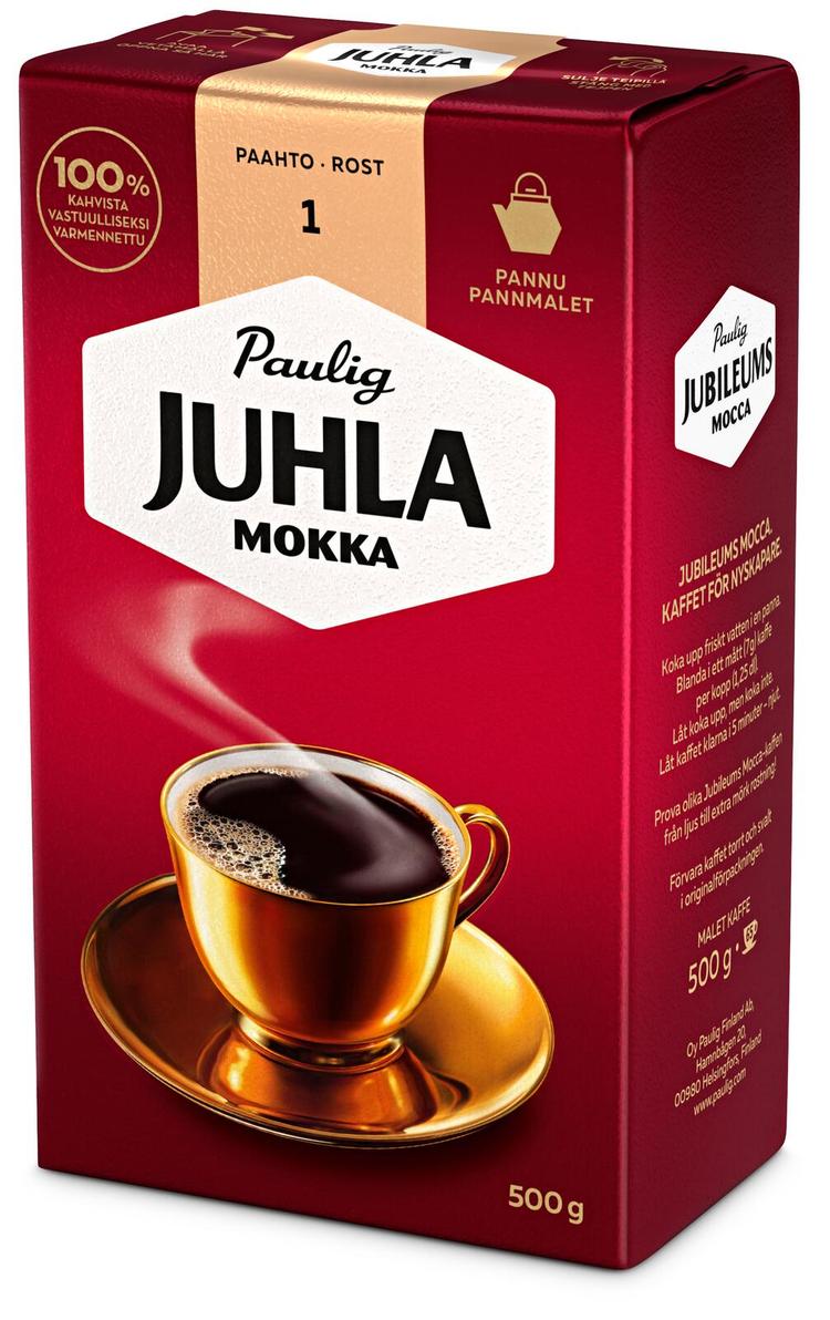 Paulig Juhla Mokka kahvi pannujauhatus 500g