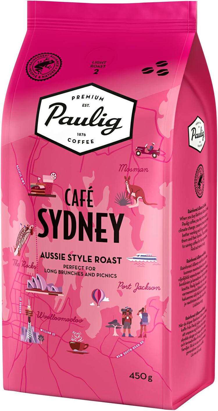 Paulig Café Sydney kahvi kahvipapu 450g