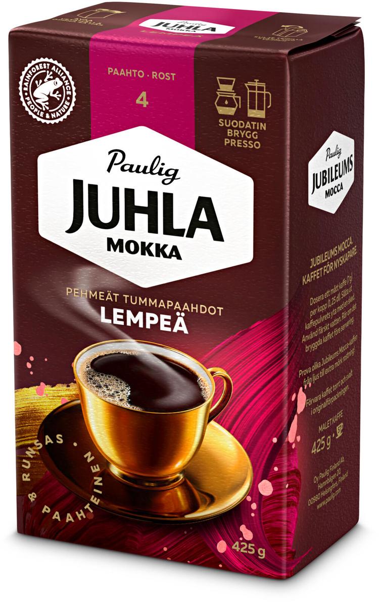 Paulig Juhla Mokka Lempeä kahvi suodatinjauhatus 425g