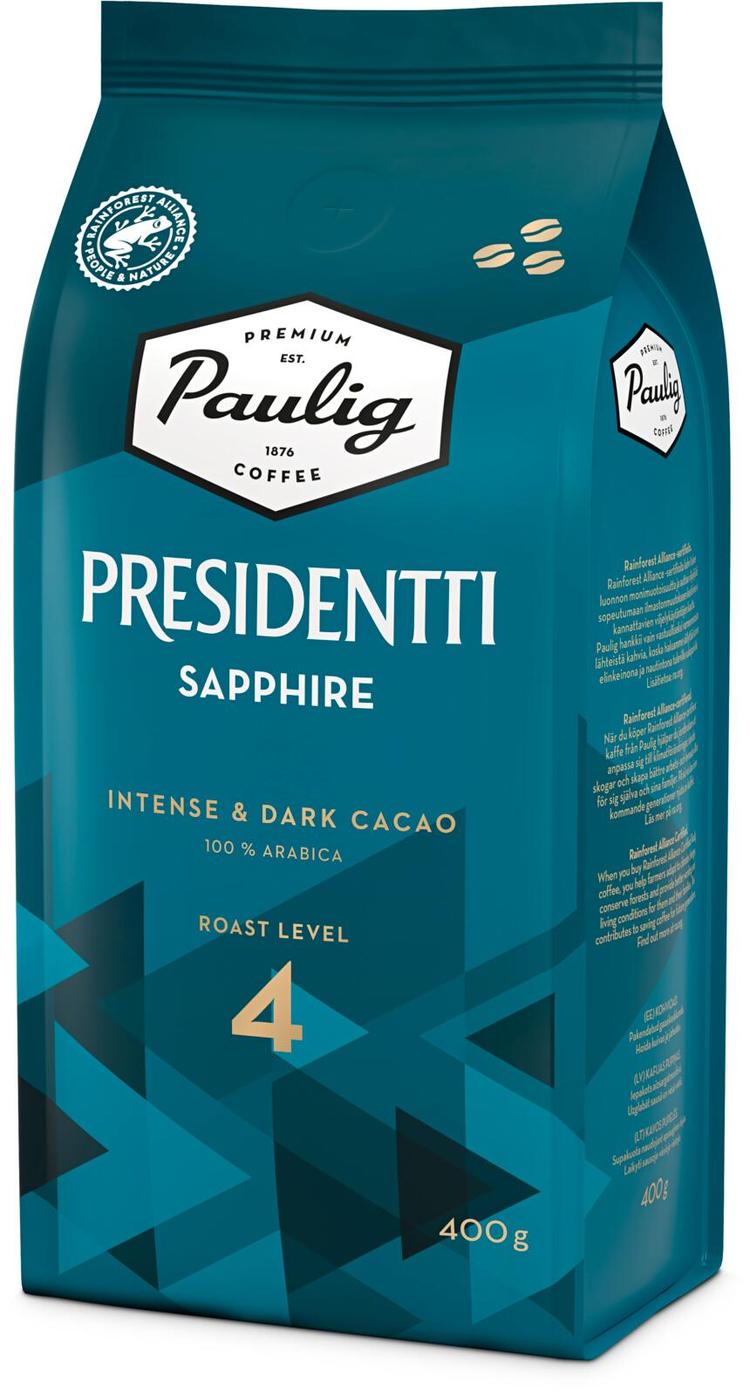 Paulig Presidentti Sapphire kahvi kahvipapu 400g