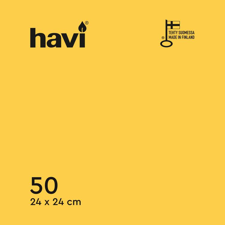 Havi lautasliina keltainen 24cm 50kpl