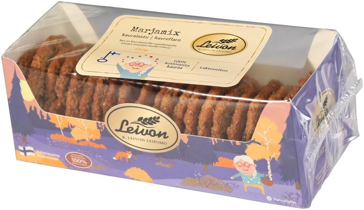 Leivon Kauralastu marjamix  250g pikkuleipä