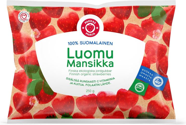 Pakkasmarja  100% suomalainen mansikka luomu 250g