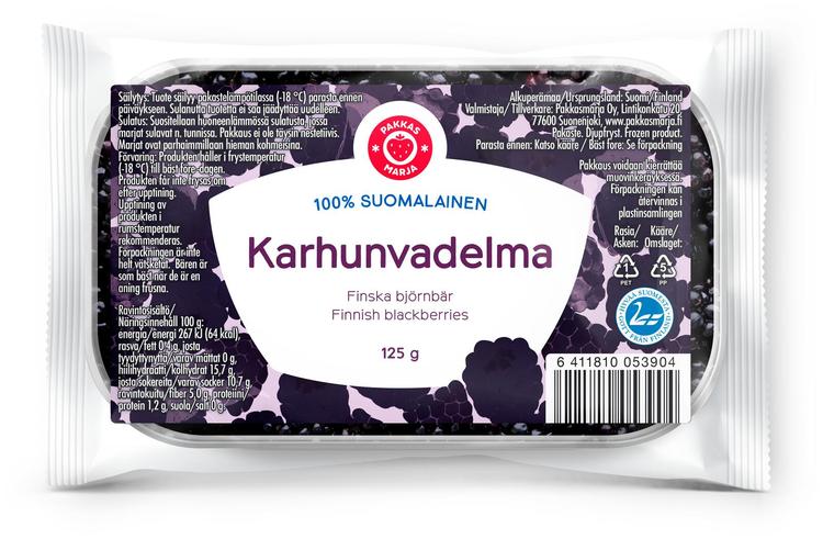 Pakkasmarja suomalainen karhunvadelma 125 g