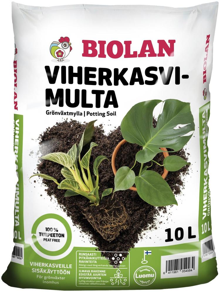 Biolan turpeeton 10 l Viherkasvimulta