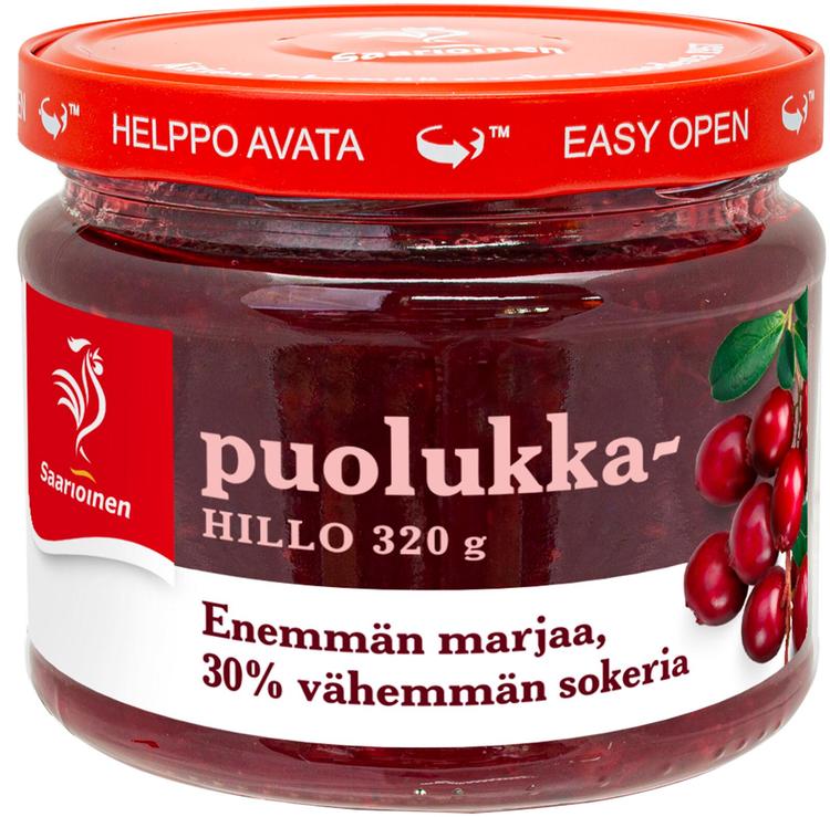 Saarioinen Puolukkahillo vähemmän sokeria 320g