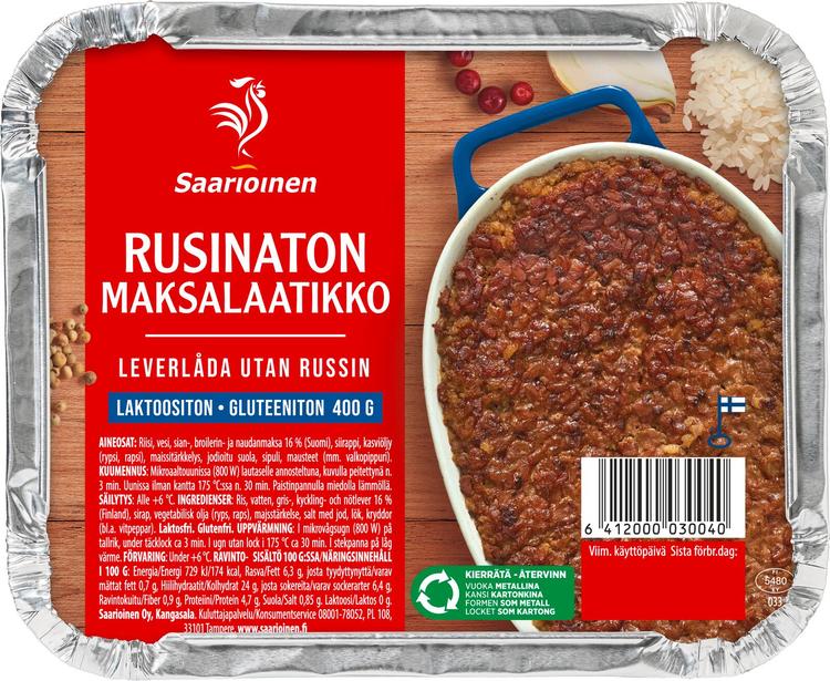 Saarioinen Maksalaatikko laktoositon/rusinaton 400g