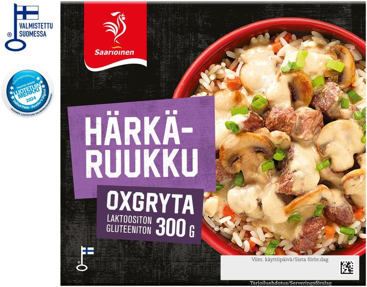 Saarioinen Härkäruukku; liha-herkkusieniruukku riisillä 300g