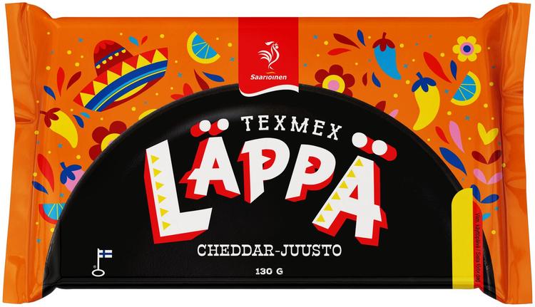 Saarioinen Texmex Läppä cheddarjuusto, juustotäytteinen välipalapizza 130g