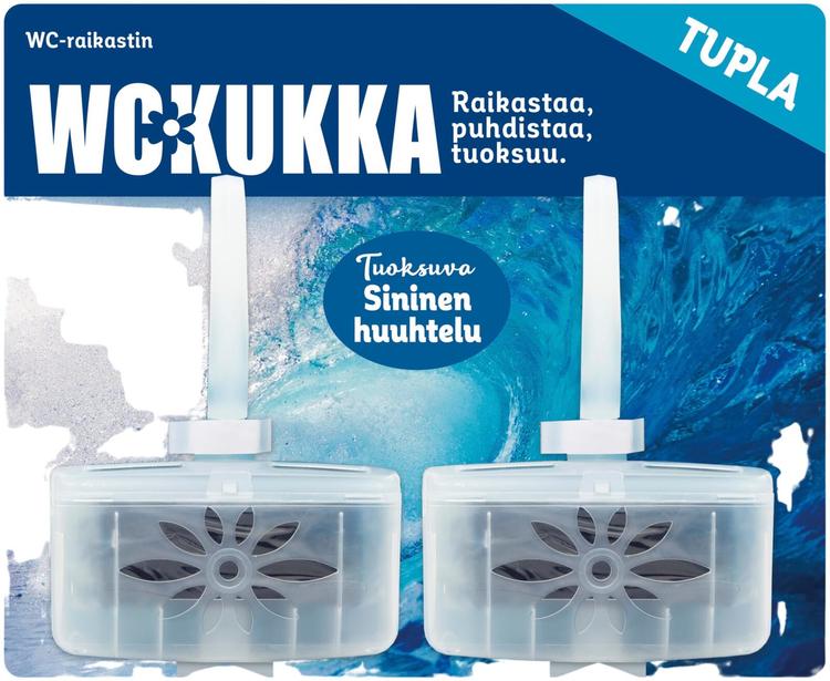 WC Kukka Sininen huuhtelu tuplapakkaus wc-raikastin 2x40g