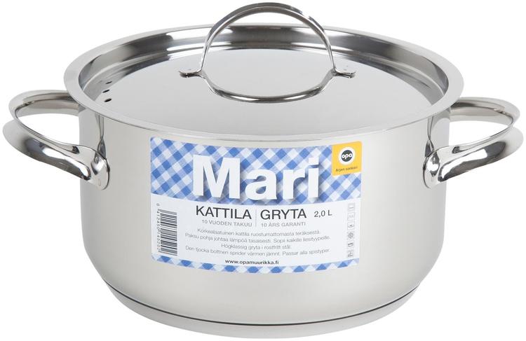 Opa Mari Steel -kattila ruostumaton teräs 2,0l