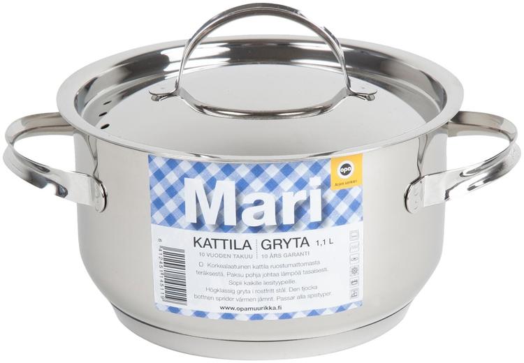 Opa Mari Steel -kattila ruostumaton teräs 1,1l