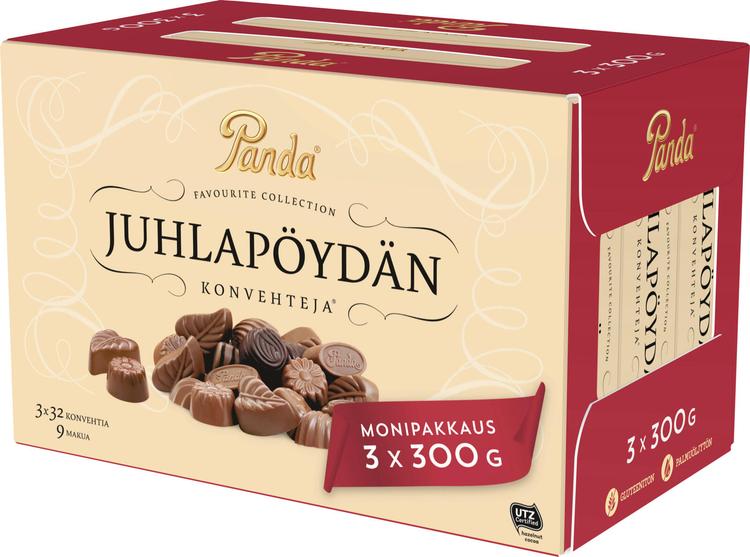 Panda Juhlapöydän suklaakonvehti 3x300g