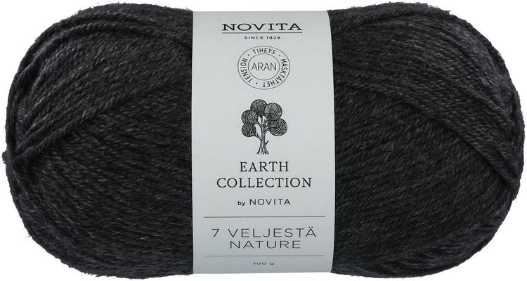 Novita lanka 7 Veljestä Nature 100g Noki 099