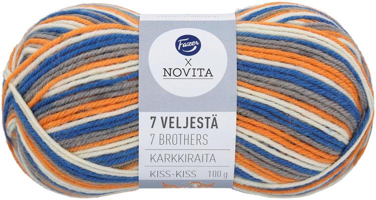 Fazer x Novita Neulelanka 7 Veljestä Karkkiraita Kiss Kiss