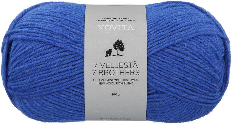 Novita lanka 7 Veljestä 100 g lobelia 136