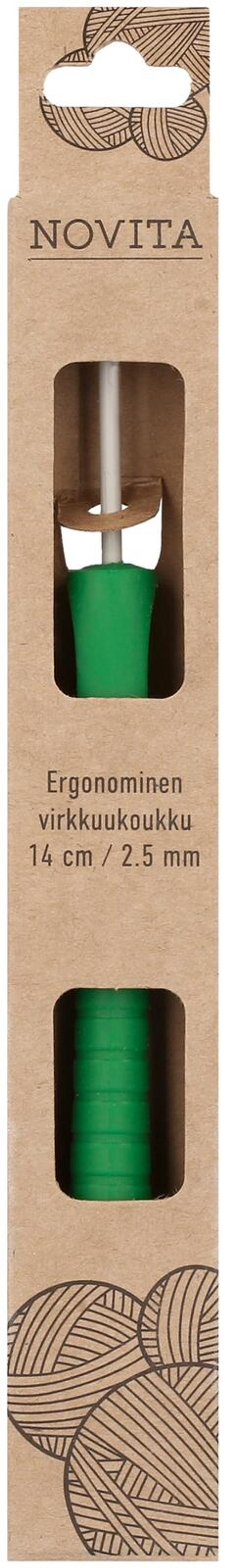 Novita Ergonominen Virkkuukoukku 14 cm 2,5 mm