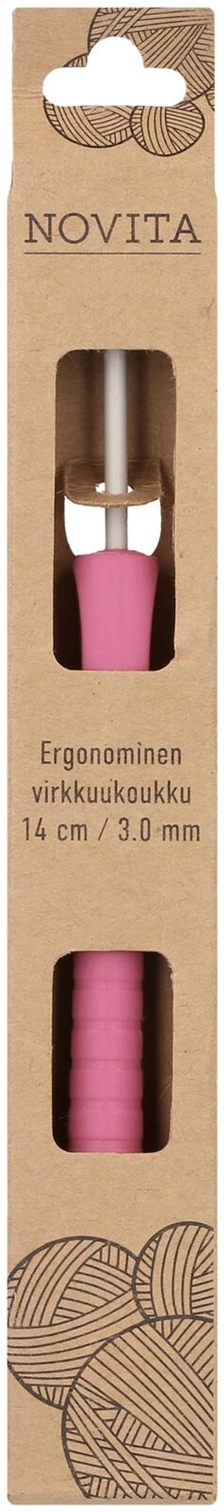 Novita Ergonominen Virkkuukoukku 14 cm 3 mm