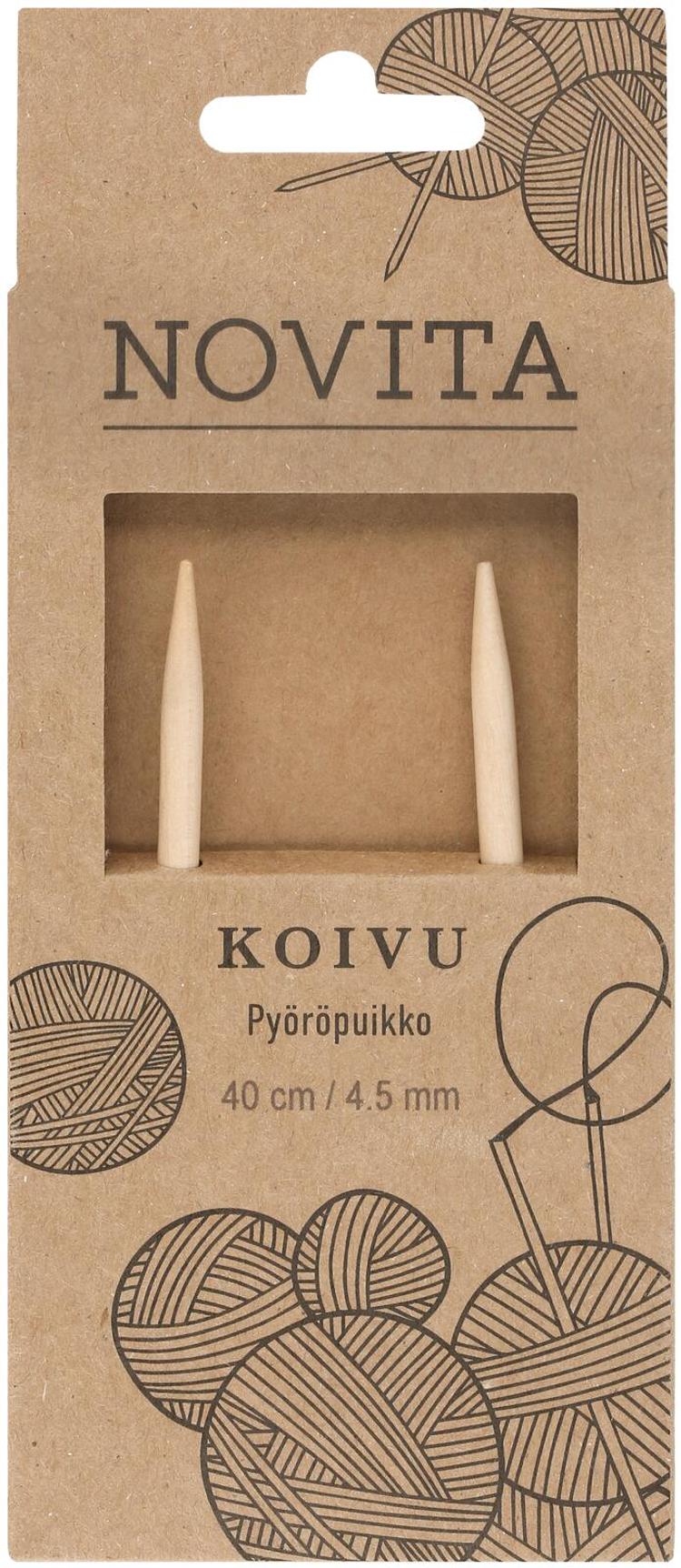 Novita pyöröpuikot 40 cm koivu 4.5 mm