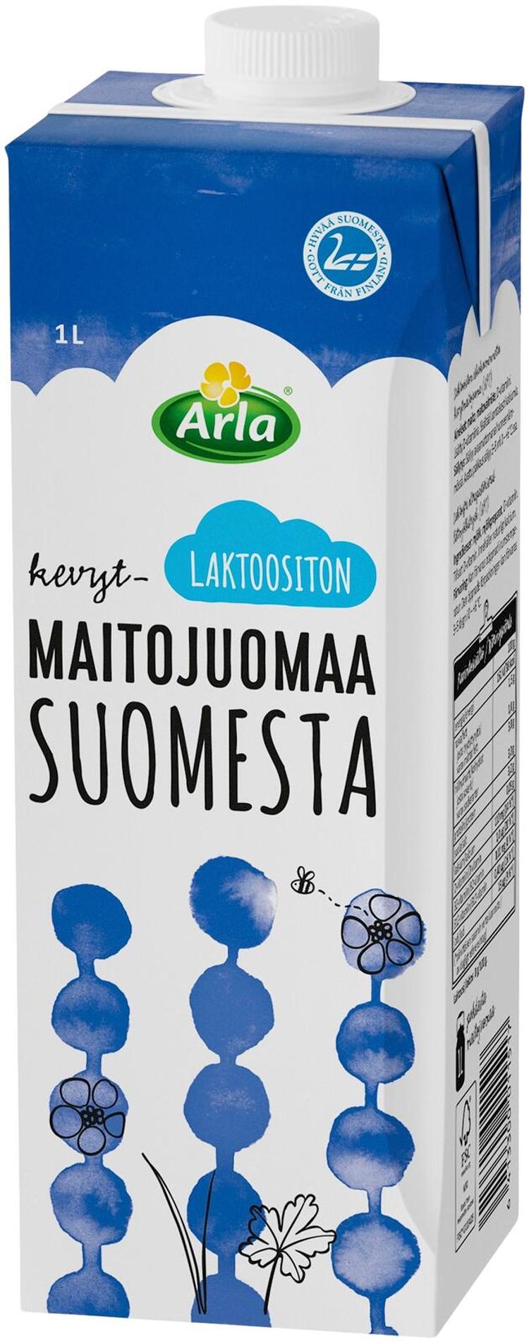 Arla Kevytmaitojuoma 1 L UHT laktoositon Suomesta