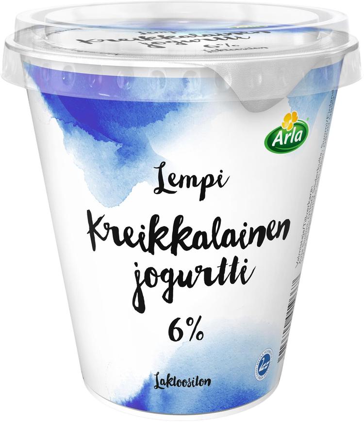 Arla Lempi Kreikkalainen 300 g 6% laktoositon jogurtti