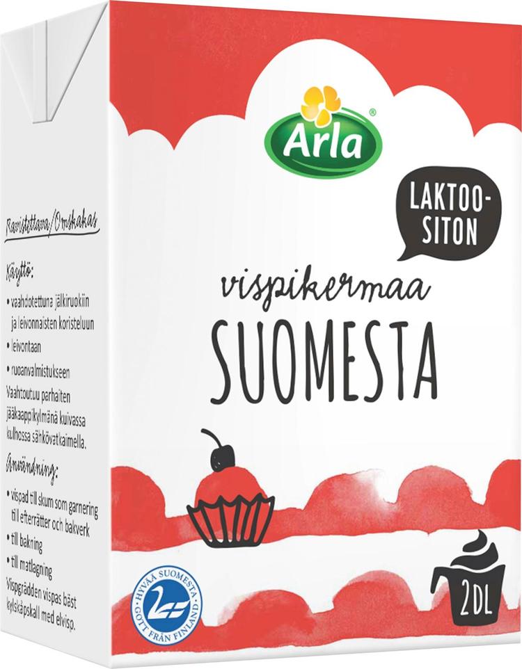 Arla Vispikerma laktoositon 2 dl Uht Suomi