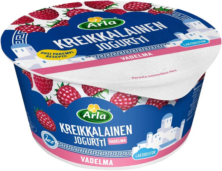 Arla Kreikkalainen Vadelmajogurtti 150 g laktoositon