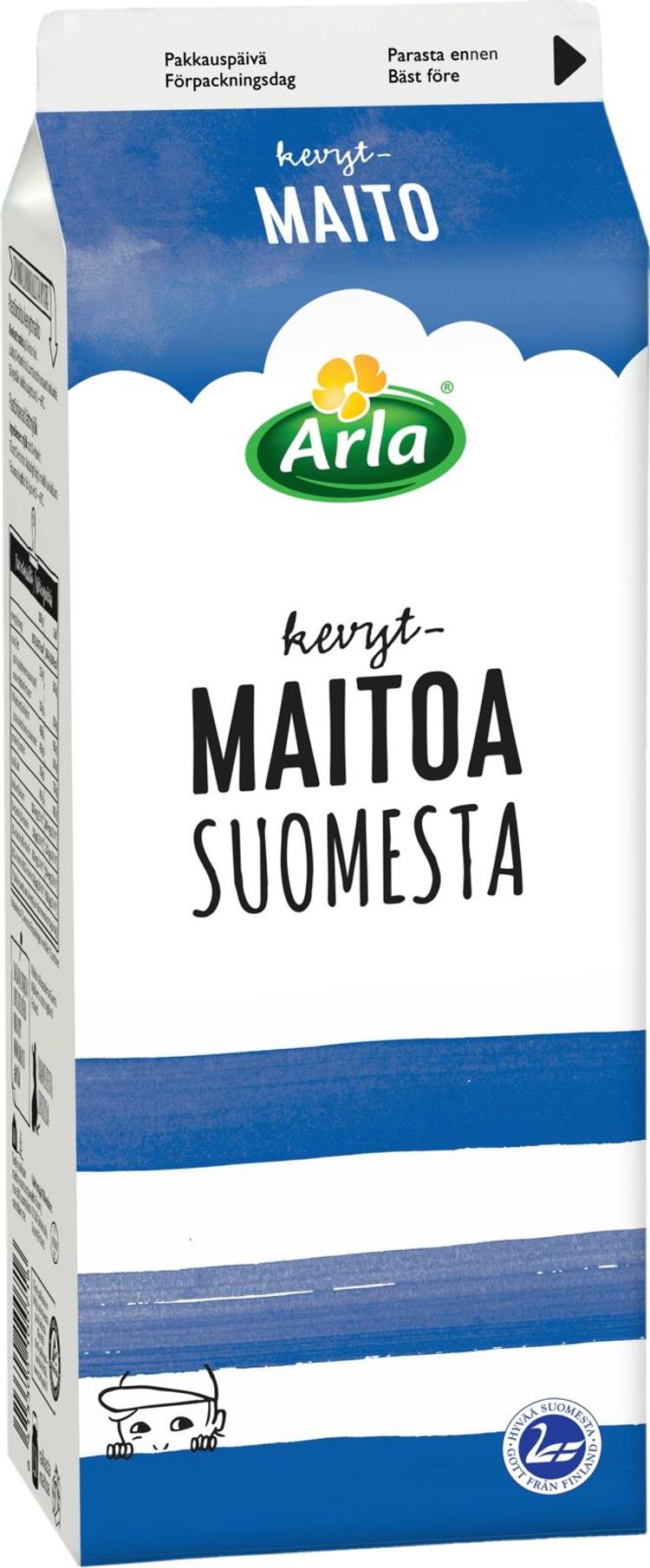 Arla 1,5 L Suomesta kevytmaito