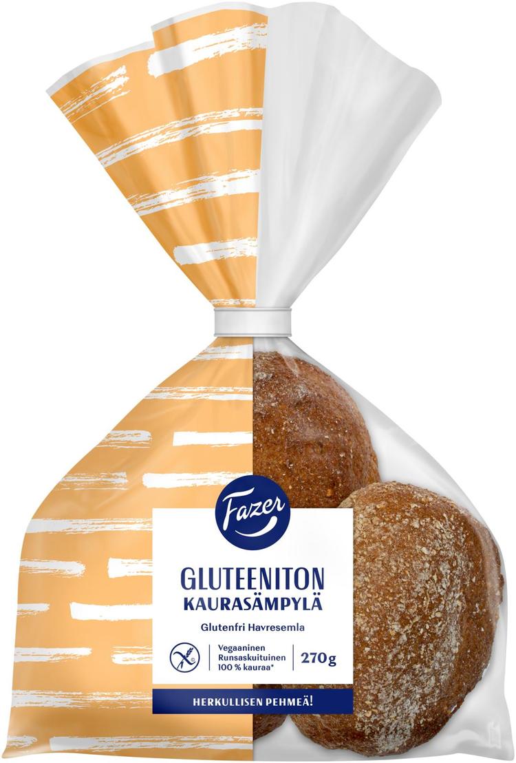 Fazer Gluteeniton Kaurasämpylä 3kpl 270g