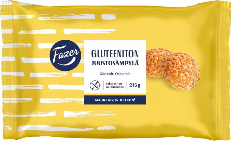 Fazer Gluteeniton Juustosämpylä 3kpl 215g, kypsäpakaste