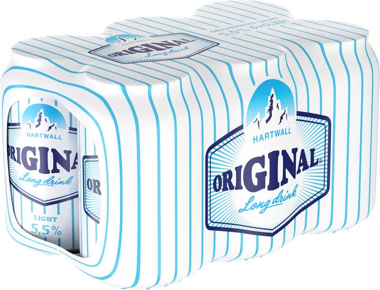 6 x Hartwall Original Long Drink White Label Grapefruit 5,5% 0,33 l