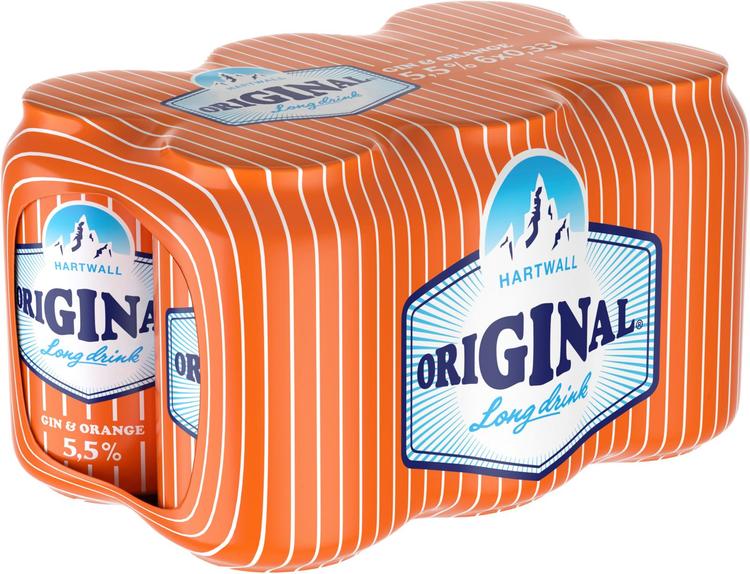 6 x Hartwall Original Long Drink Orange lonkero 5,5% 0,33 l