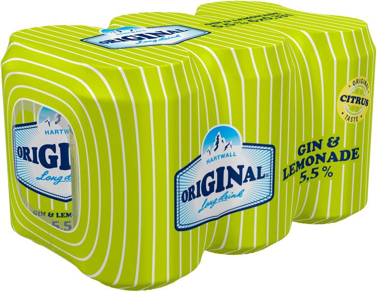 6 x Hartwall Original Long Drink Lemonade 5,5% 0,33 l