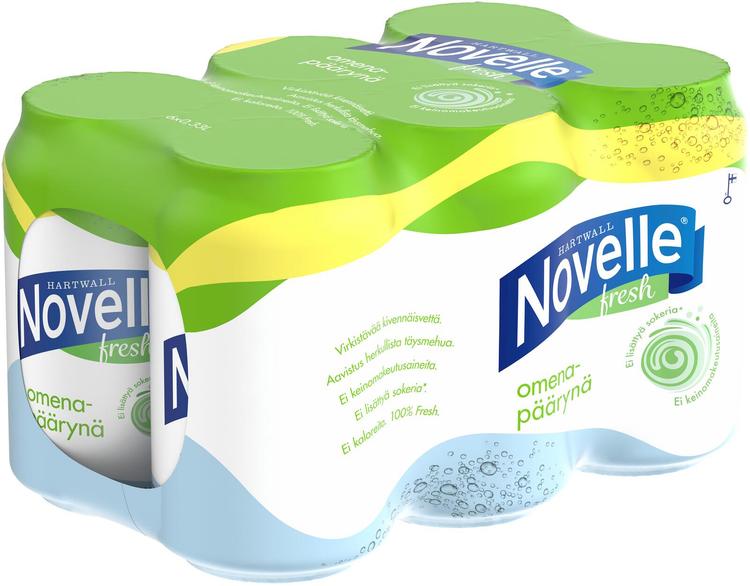 6 x Hartwall Novelle Fresh Omena-Päärynä  kivennäisvesi 0,33 l