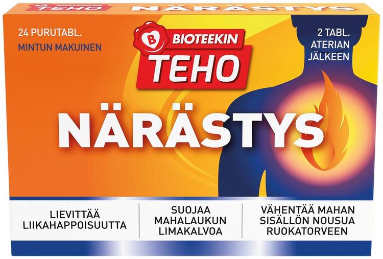 Bioteekki Teho Närästys lääkinnällinen laite 24 tabl.