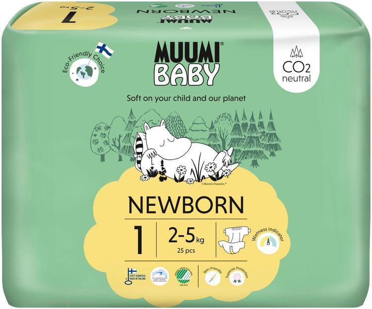 Muumi Baby Newborn teippivaippa 1 - 25 kpl 2-5 kg